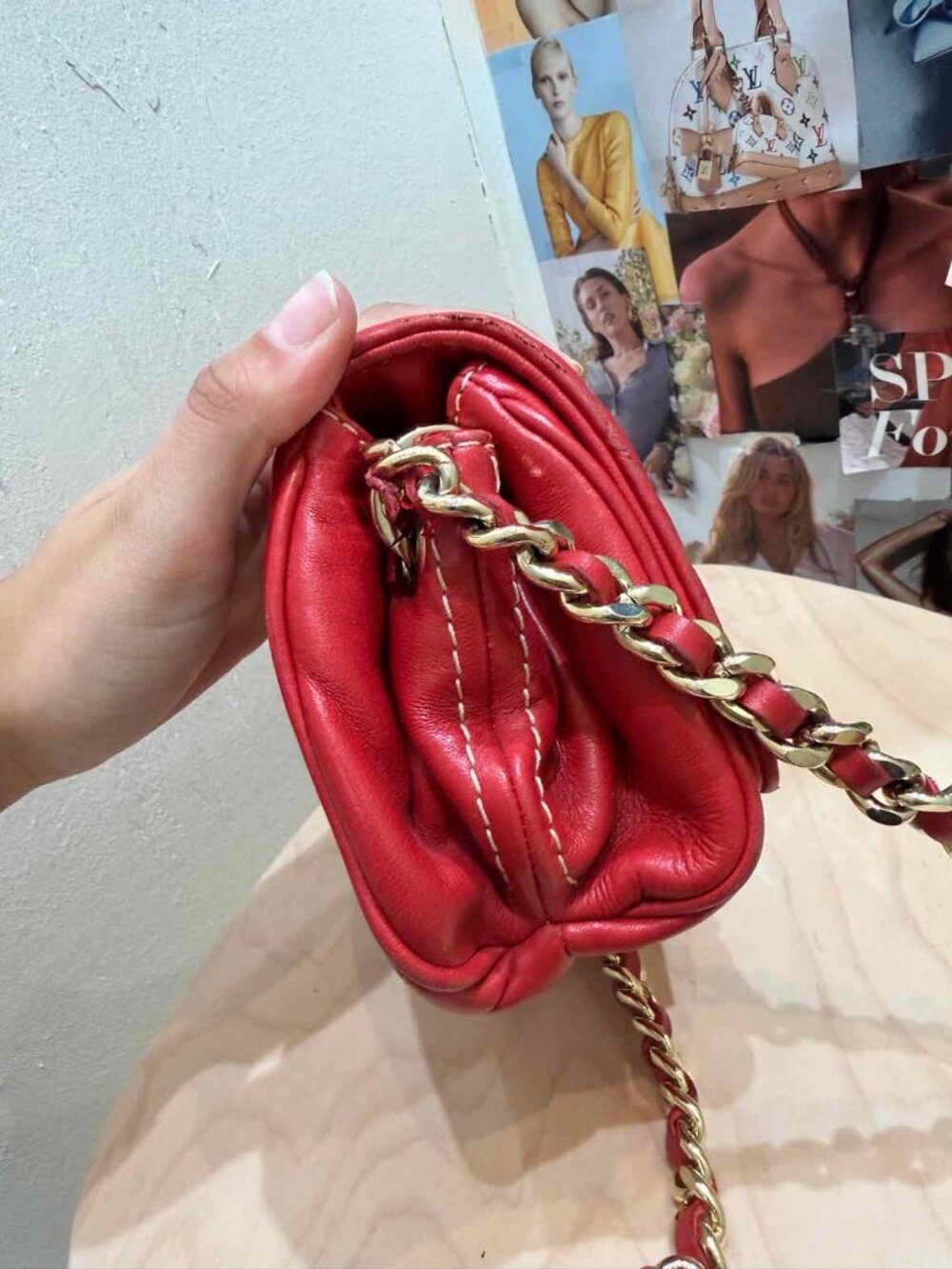 Carolina Herrera Red Handbag - Picture 5 of 8